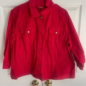 Chaps red denim jacket